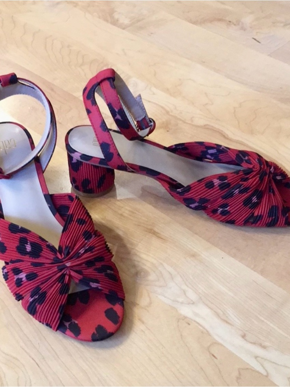 Cabi SirenLeopard-Print Knot Front Block Heel Sandals, size 9